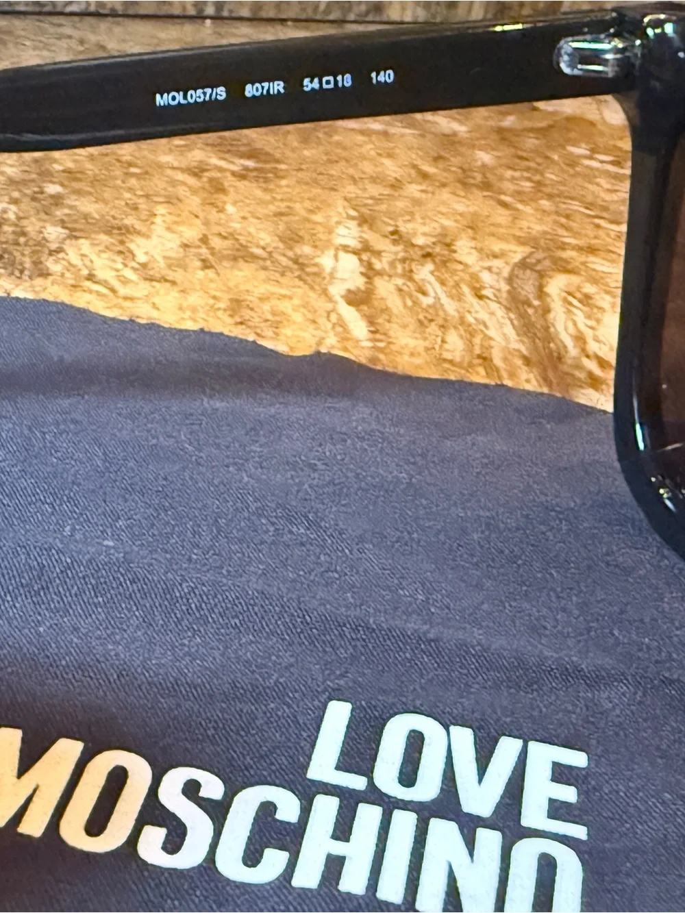 Love Moschino Black Sunglasses with Blue Case and Pouch